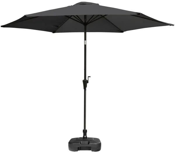 Parasol med vip mørkegrå 3m 3m